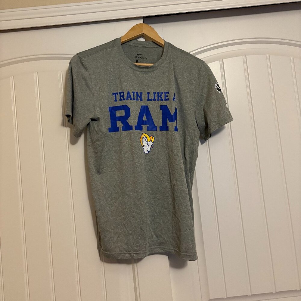 Los Angeles Rams T Shirt Train Like A Ram Training Camp 2024 Adult Medium Gray